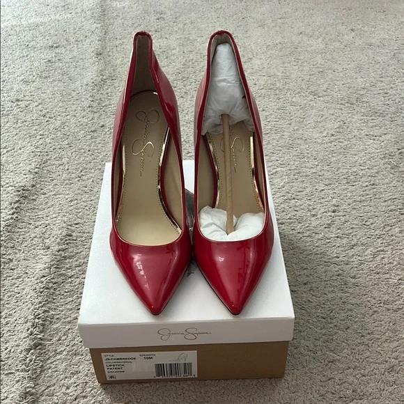 Jessica Simpson Red Stiletto Heels - Picture 1 of 2